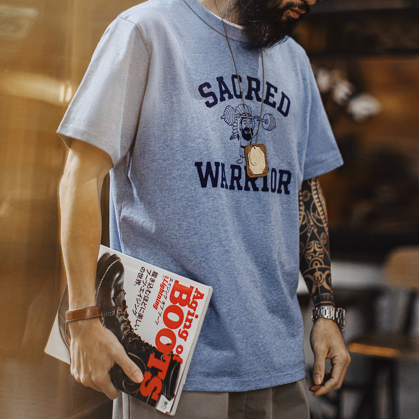 美式復古印花植絨T恤純棉小眾休閒粉色寬鬆短袖男款夏季