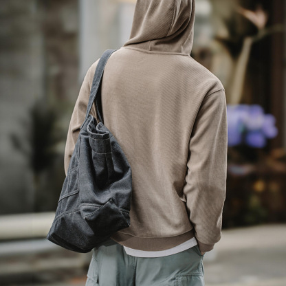 MRA380G重磅雪尼爾連帽衛衣寬鬆套頭燈芯絨打底衫外套男秋冬