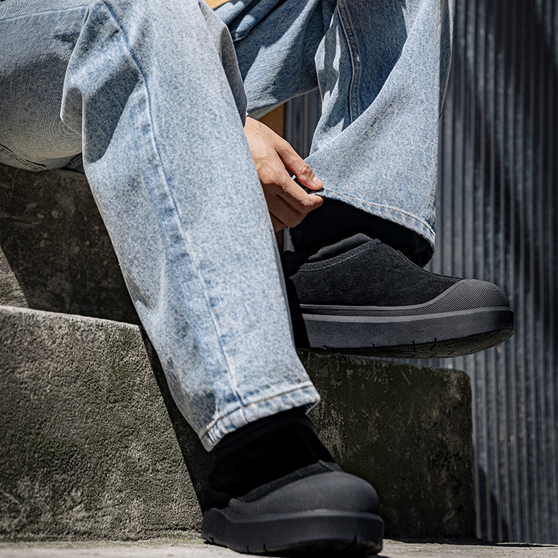 低幫雪地靴男款2025新款冬季加絨加厚保暖棉鞋麵包鞋厚底短靴