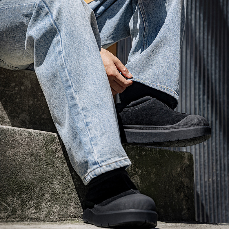 低幫雪地靴男款2025新款冬季加絨加厚保暖棉鞋麵包鞋厚底短靴