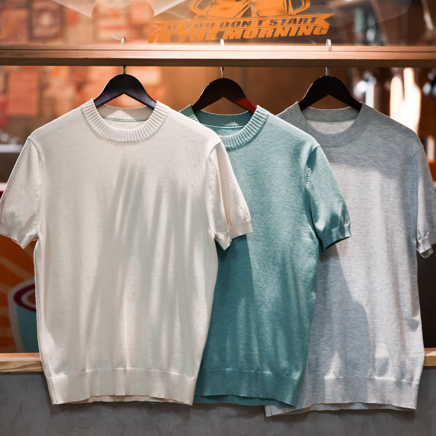 簡約老錢風短袖針織衫男高級感通勤休閒圓領收袖打底T恤