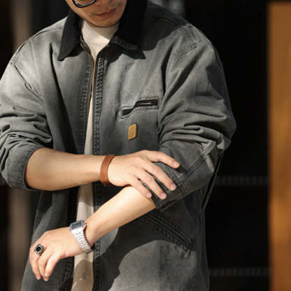 阿美哢嘰工裝夾克男寬鬆復古底特律獵裝外套秋-Retro's Wear