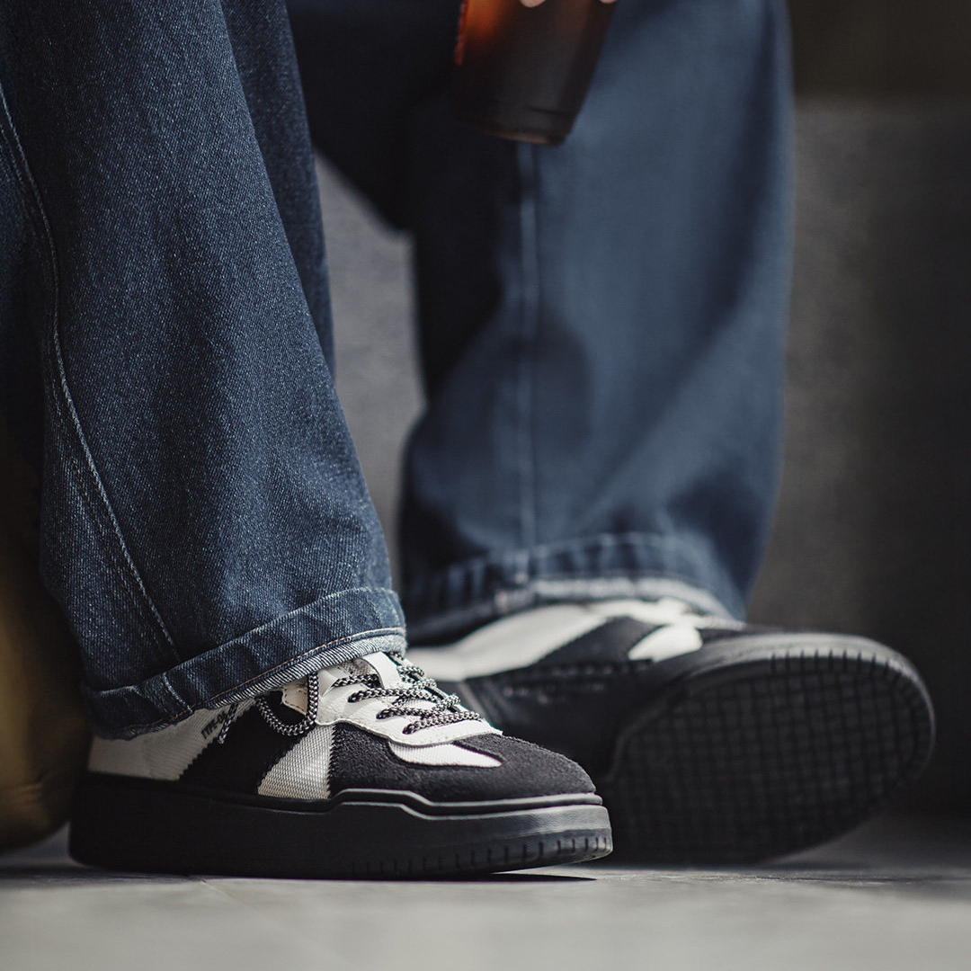 猫熊德訓鞋2026冬季新款復古厚底增高休閒阿甘鞋男士通勤板鞋