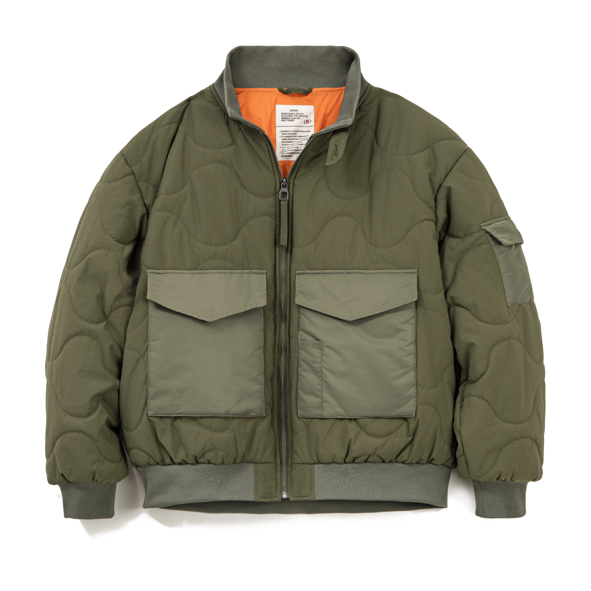 美式復古M51軍綠色夾克大口袋短款立領保暖棉服外套男冬