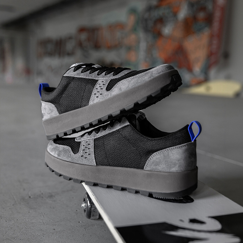 MRA復古男夏季透氣厚底通勤網面運動鞋男款休閒華夫阿甘鞋小黑鞋