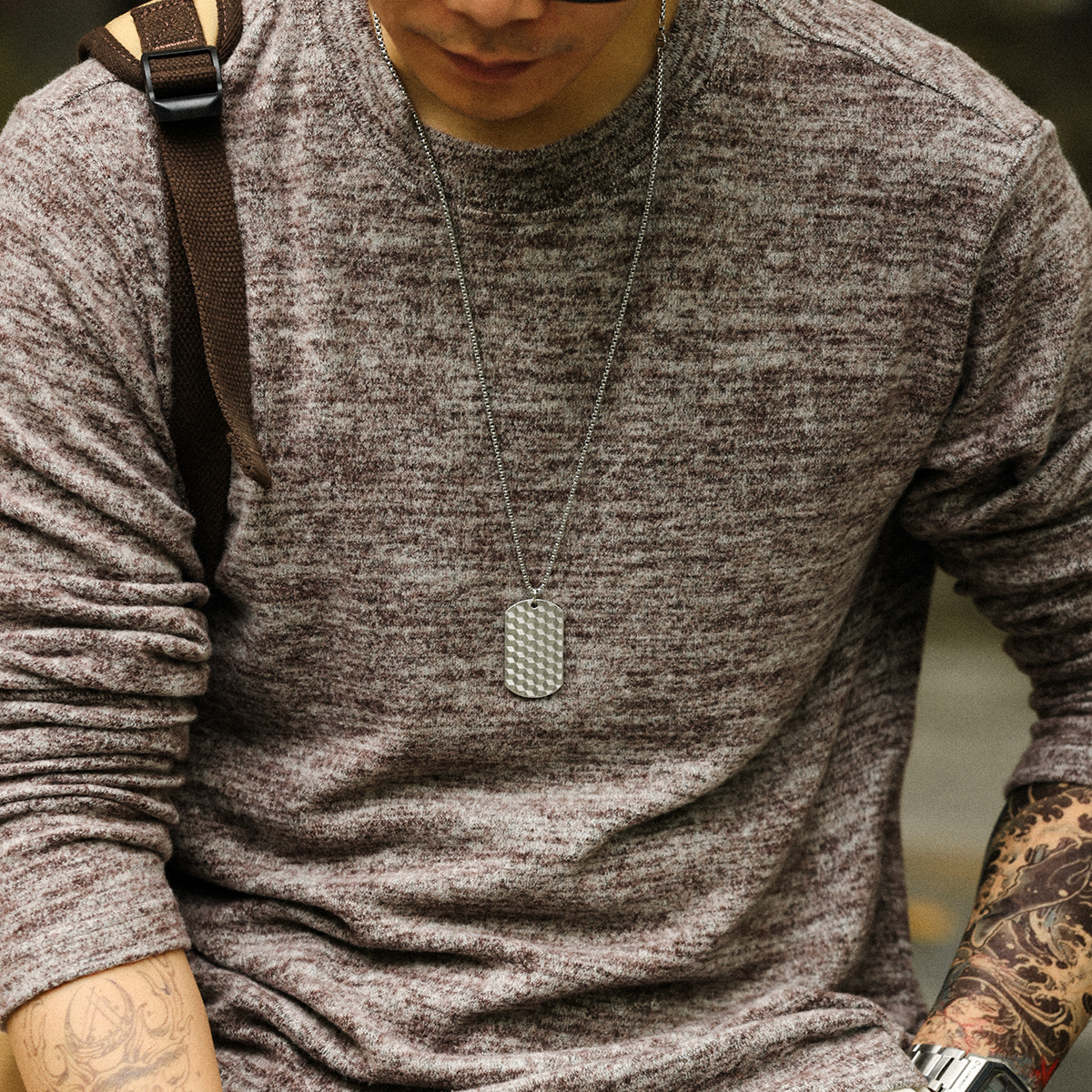 彈性軟糯垂感花紗長袖T恤男美式高級感250g休閒打底衫秋