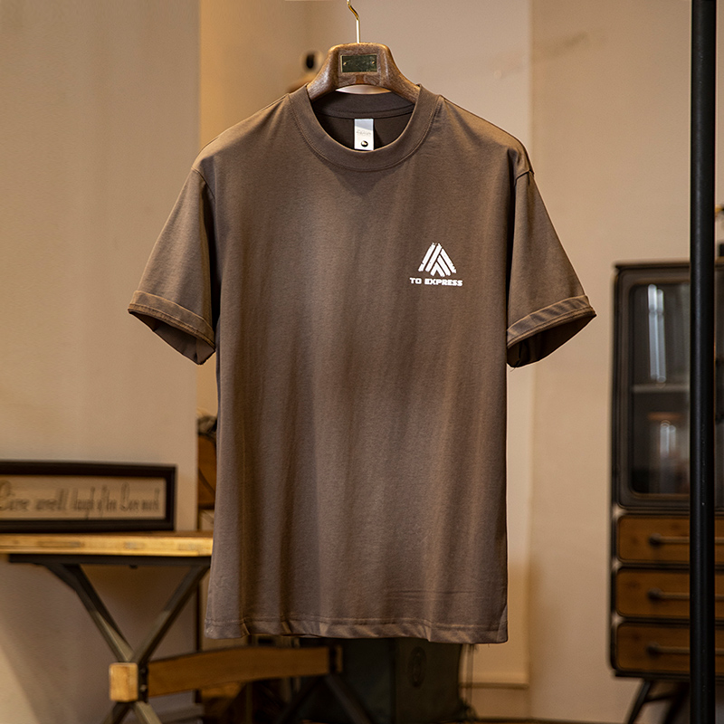 美式休閒印花短袖t恤男夏季2025新款純棉微寬鬆圓領上衣半袖男