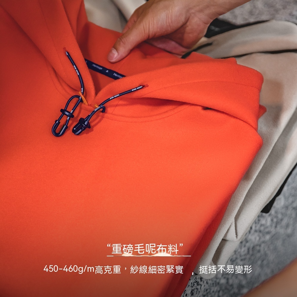 美式休閒重磅毛呢連帽衛衣cleanfit廓形寬鬆套頭衫男秋冬-Retro's Wear