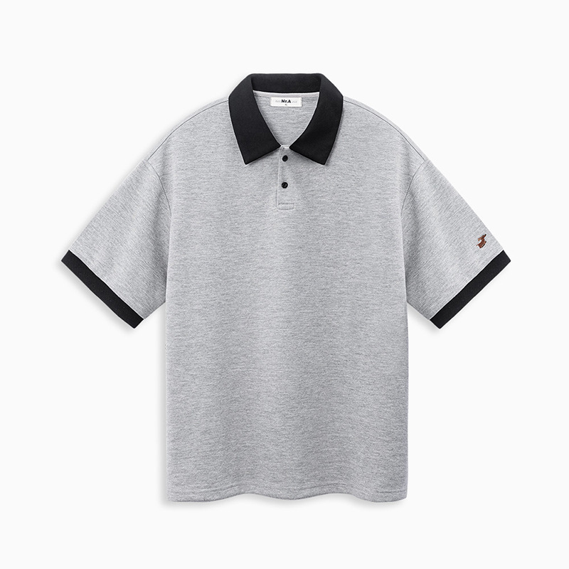 MRA 臘腸狗polo衫短袖男珠地空氣層翻領上衣撞色假兩件T恤夏