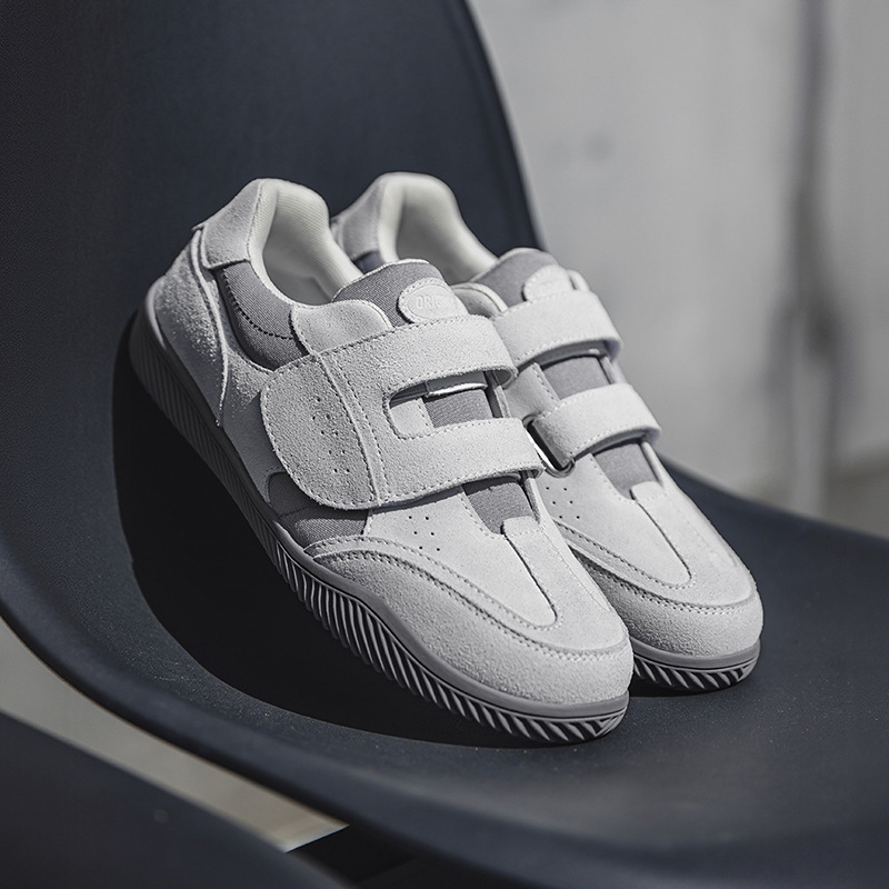 MRA改良德訓鞋男鞋2025新款魔術貼小白鞋一脚蹬薄底運動休閒板鞋