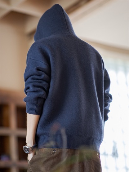 美式休閒重磅連帽針織衫衛衣cityboy套頭加厚外套男秋冬-Retro's Wear