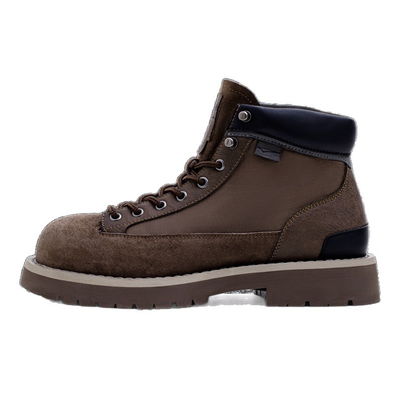 哨兵工裝靴秋冬季男士休閒鞋美式復古中幫真皮登山厚底馬丁靴