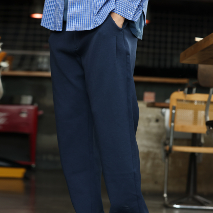 美式休閒萊賽爾休閒衛褲男寬鬆抽繩設計抗皺直筒長褲秋