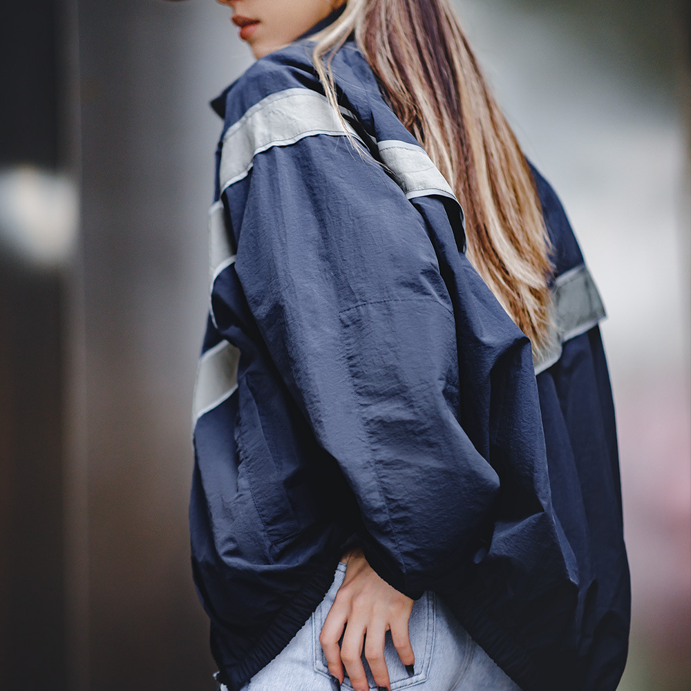 復古ARMY反光飛行員夾克速乾運動訓練服上衣外套女秋冬-Retro's Wear