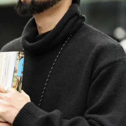 美式重磅復古高領羊毛衫男加厚慵懶風針織長袖打底衫外套冬-Retro's Wear