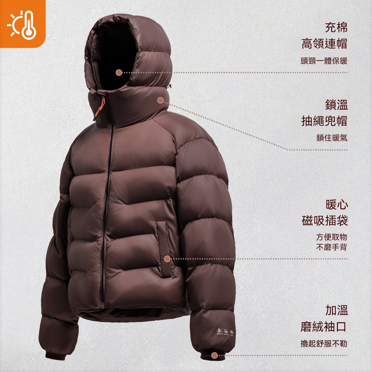 美式連帽立領寬鬆加厚泡芙麵包絎縫棉衣氣絨棉服外套女士秋冬