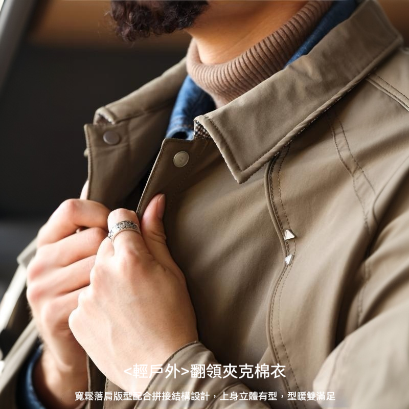 美式復古戶外翻領加棉加厚夾克外套男哈靈頓G9保暖棉衣