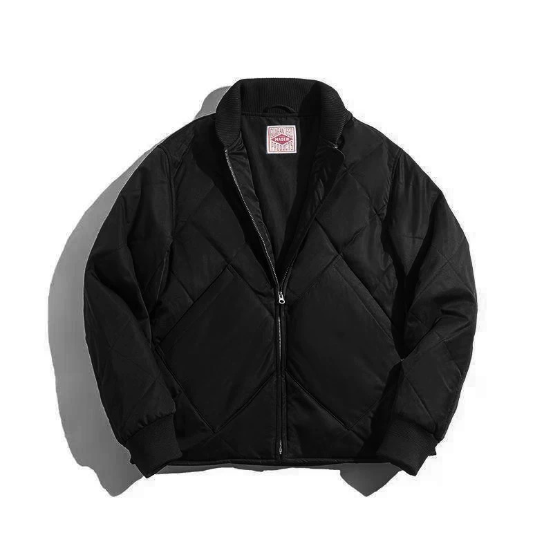 馬登工裝美式立領軍綠加厚棉衣秋冬季新款加絨外套夾棉襖男潮