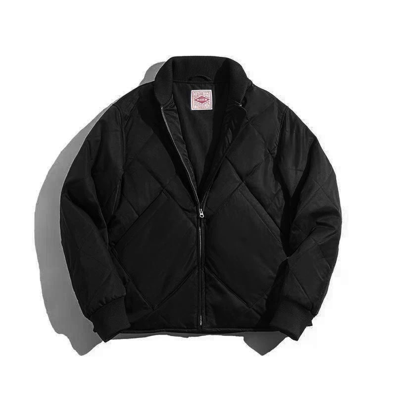 馬登工裝美式立領軍綠加厚棉衣秋冬季新款加絨外套夾棉襖男潮