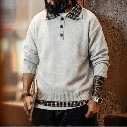 日常假兩件休閒百搭長袖圓領毛衣