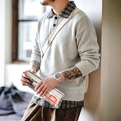 日常假兩件休閒百搭長袖圓領毛衣