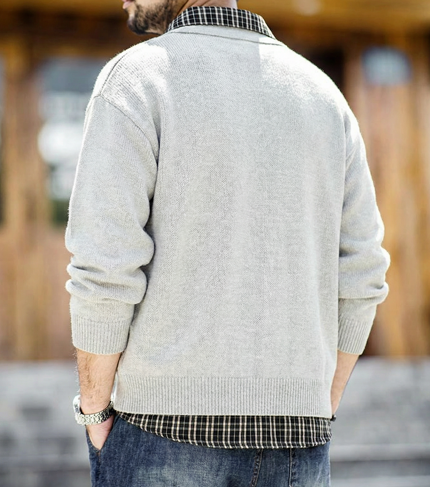 日常假兩件休閒百搭長袖圓領毛衣