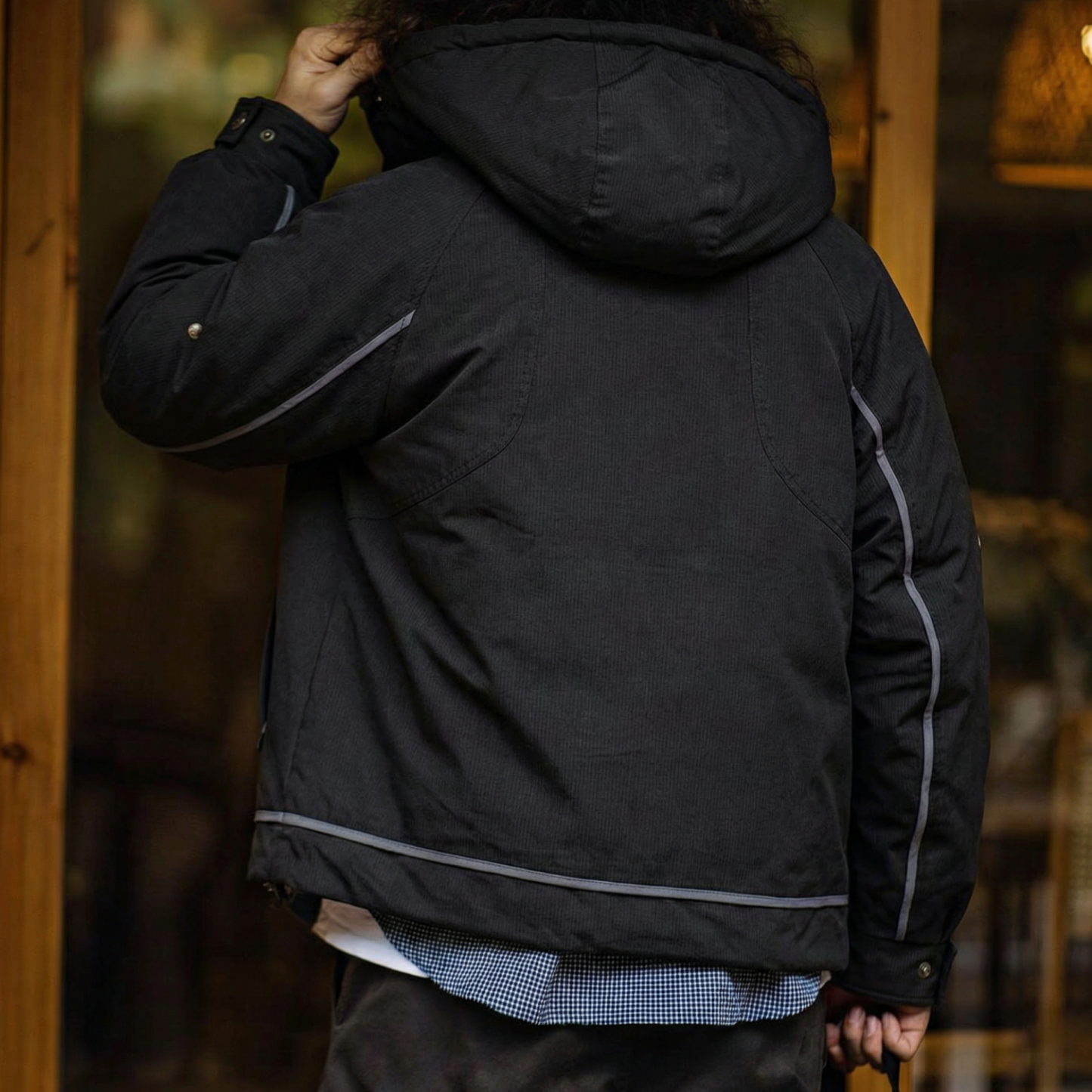 冬季機能風連帽羽絨工裝保暖90白鴨絨外套