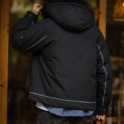 冬季機能風連帽羽絨工裝保暖90白鴨絨外套