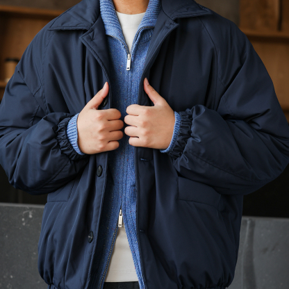 美式復古加棉加厚工裝夾克棉襖男戶外飛行員棉服外套冬