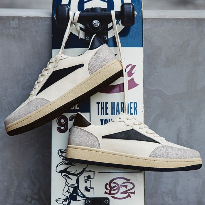 MRA爆裂紋板鞋男款2026新款復古ro小白鞋百搭運動休閒鞋潮鞋子春