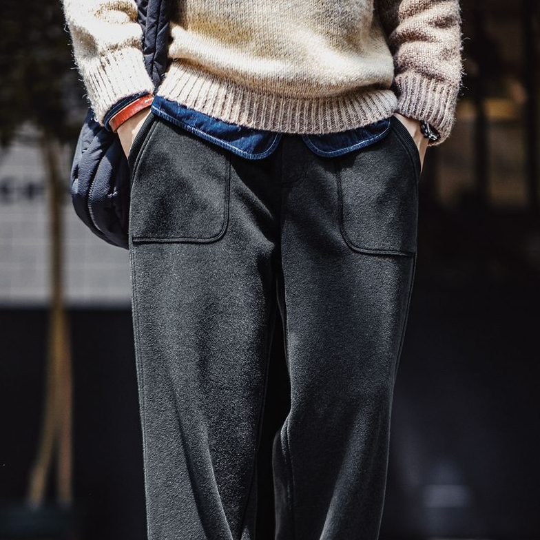 美式復古OG107加絨衛褲運動休閒保暖鬆緊腰束腳褲男秋冬-Retro's Wear