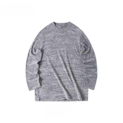 彈性軟糯垂感花紗長袖T恤男美式高級感250g休閒打底衫秋