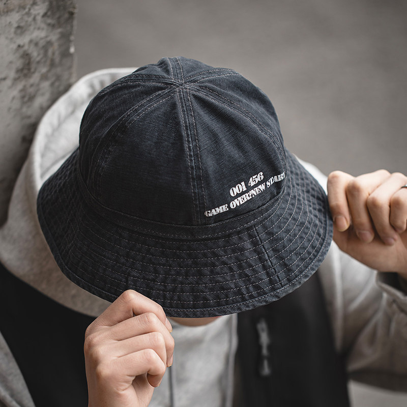 MRA 日系石磨水洗做舊漁夫帽大頭圍顯臉小遮陽帽水桶口盆帽子