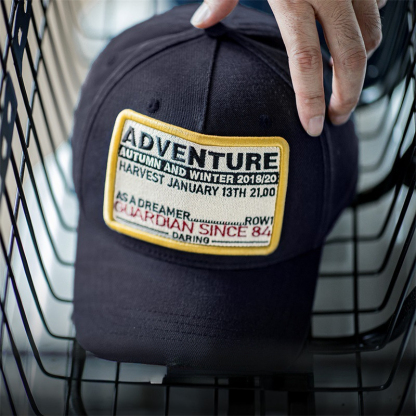 美式復古字母章仔棒球帽新款做舊彎簷鴨舌帽寬簷帽子男女-Retro's Wear