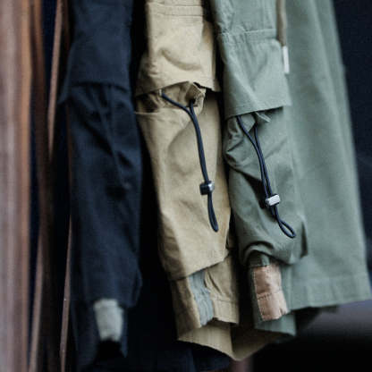 美式復古山地工裝短褲男寬鬆運動薄款純棉抽繩休閒五分褲-Retro's Wear