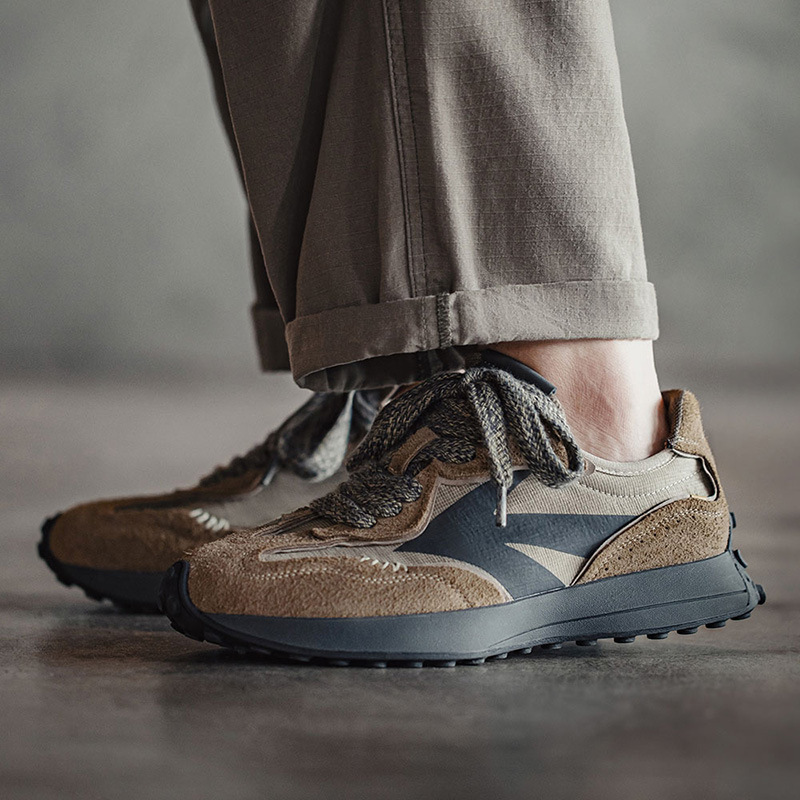 夏季新款老爹鞋男士復古運動華夫阿甘鞋厚底慢跑透氣休閒潮鞋-Retro's Wear