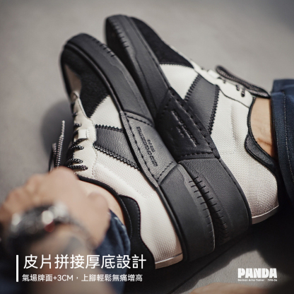 猫熊德訓鞋2026冬季新款復古厚底增高休閒阿甘鞋男士通勤板鞋