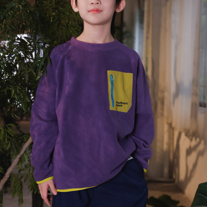 兒童搖粒絨衛衣2025秋季款戶外運動男童雙面抓絨保暖上衣兒童長袖