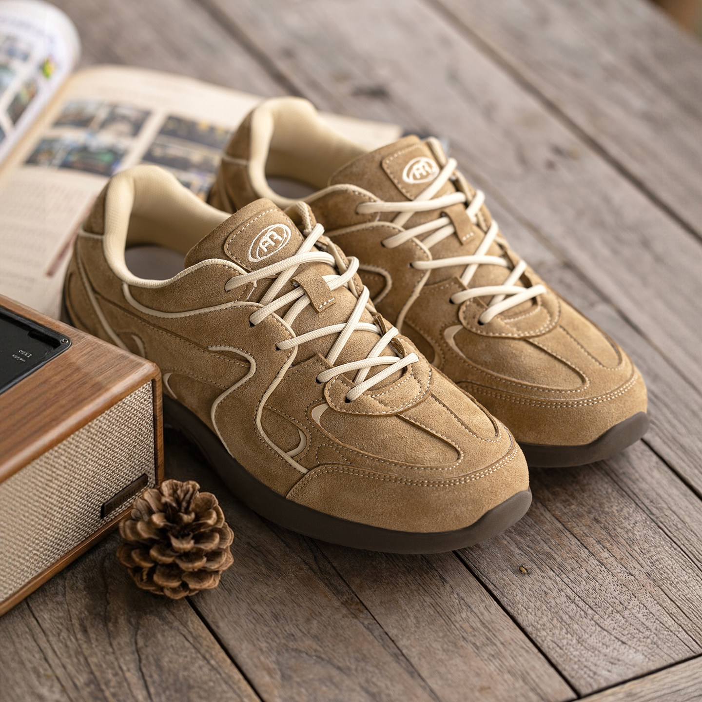 MRA德訓鞋男2026新款復古薄底平底運動休閒鞋輕便防滑訓練板鞋春