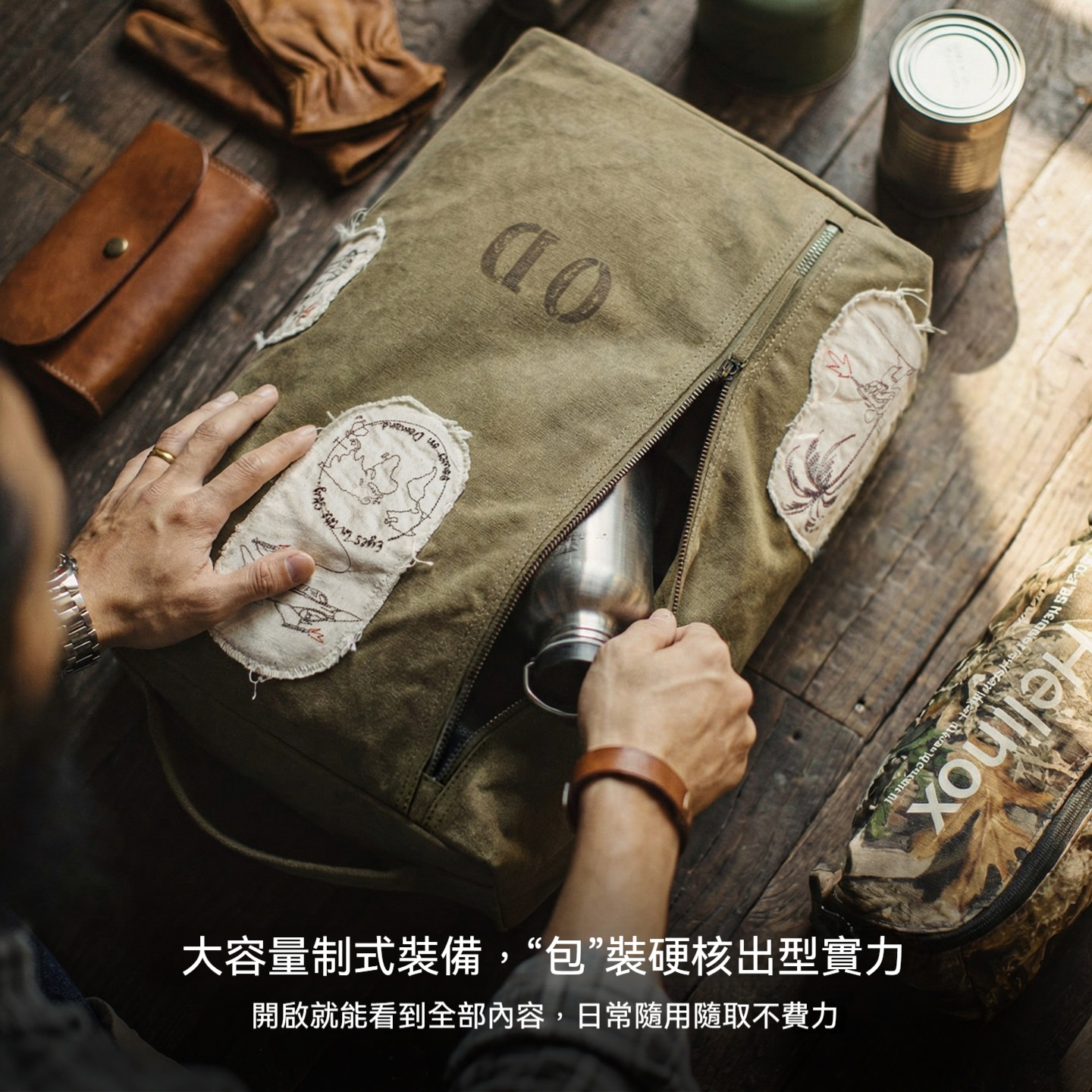 美式復古制式大容量電腦雙肩包旅行徒步通勤水桶背包男款