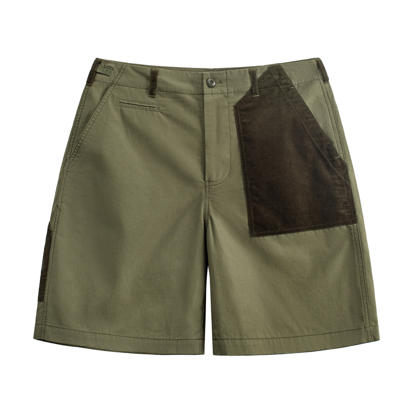 美式復古拼色伐木短褲大口袋軍綠色直筒og107五分褲男夏
