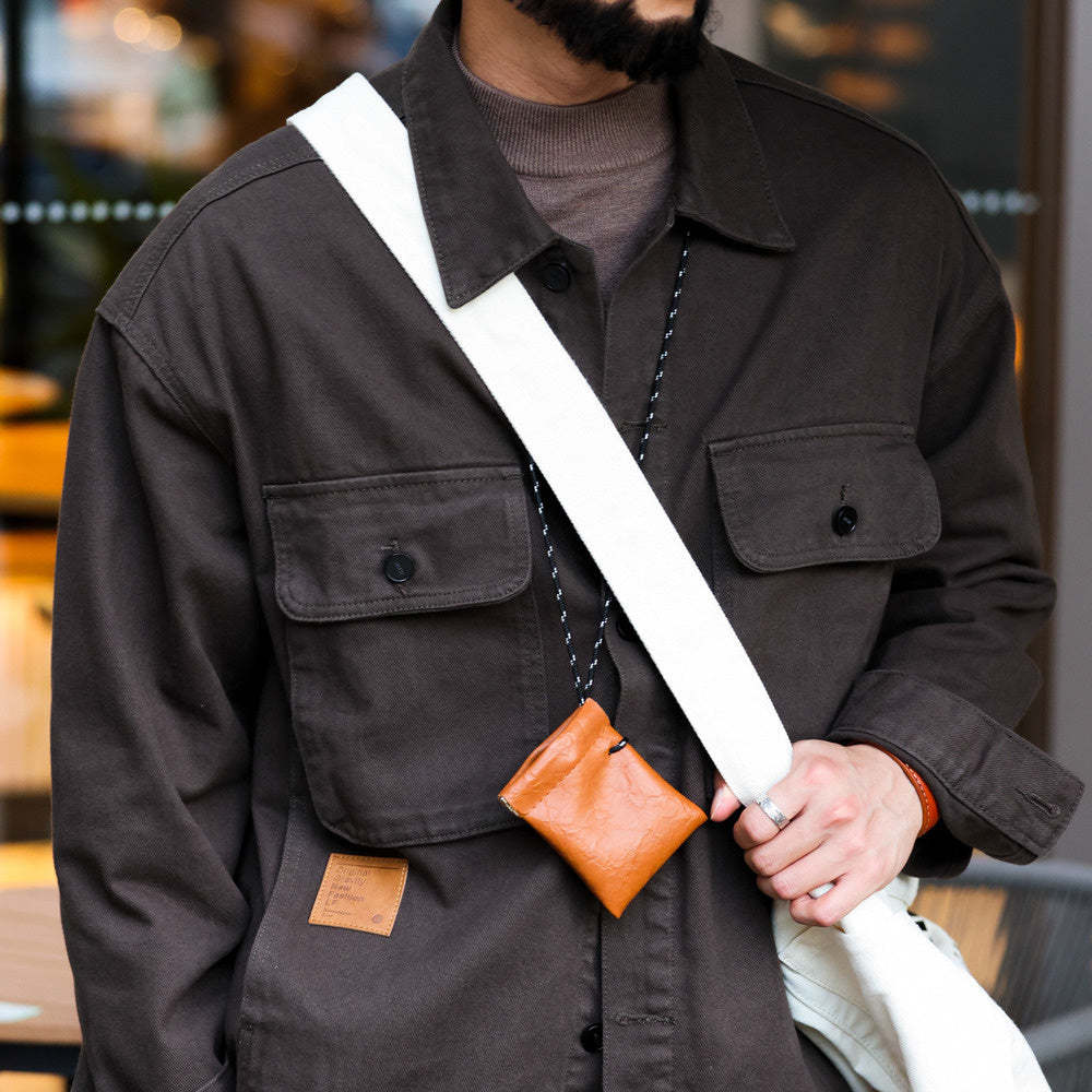 美式復古純棉工裝夾克男寬鬆四袋款重磅外搭硬漢伐木外套秋-Retro's Wear