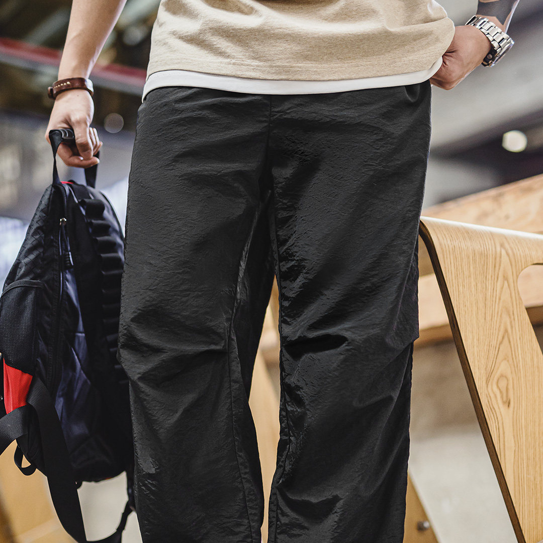 美式山系傘兵褲戶外薄款塔絲隆直筒機能休閒長褲子男士春