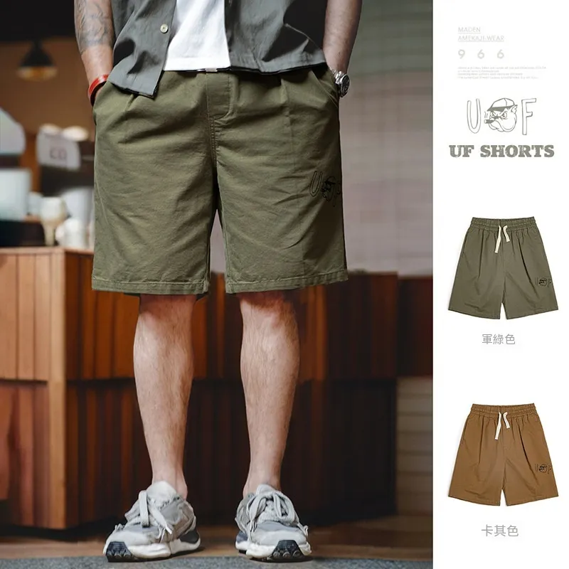 “高出鏡率選手”UF SHORTS美式塗鴉休閒短褲-Retro's Wear