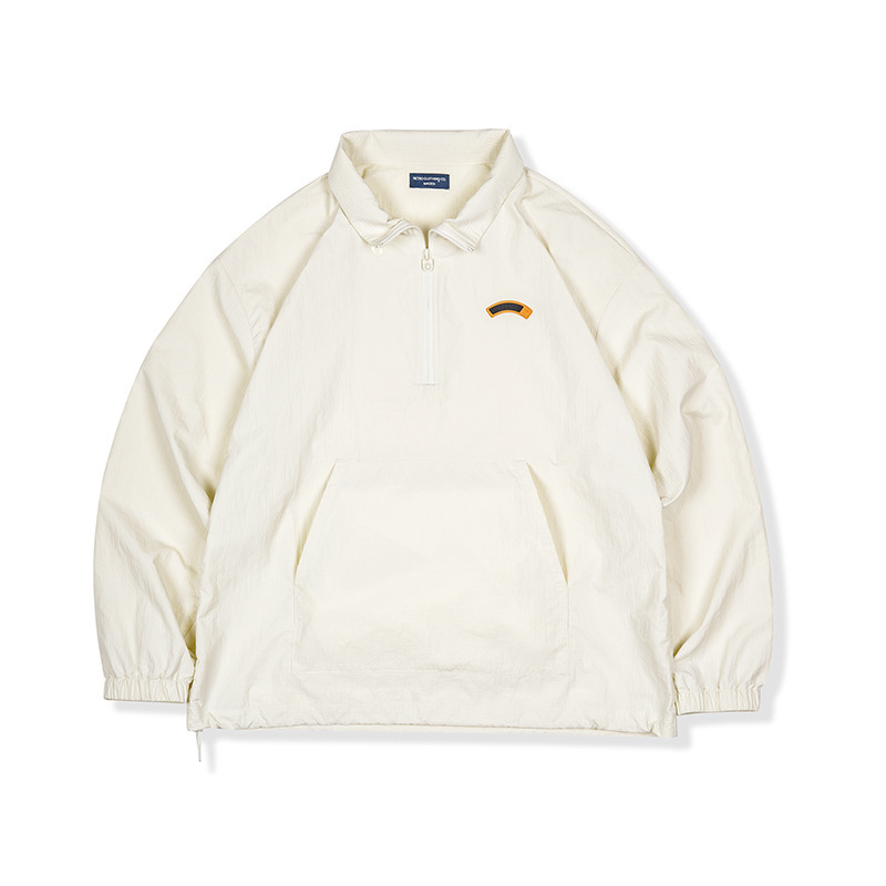 美式復古半拉鍊立領夾克衛衣cityboy運動套頭外套男春季-Retro's Wear