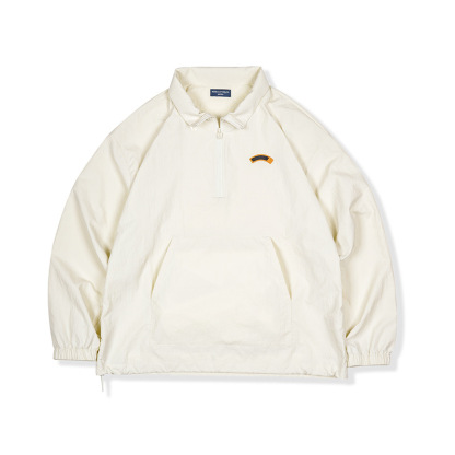 美式復古半拉鍊立領夾克衛衣cityboy運動套頭外套男春季-Retro's Wear