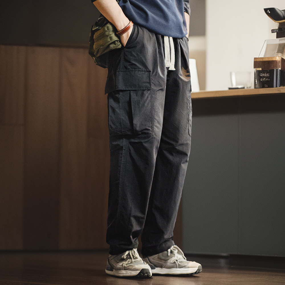 美式復古多口袋防水休閒褲cleanfit戶外直筒長褲子男春-Retro's Wear