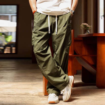 美式復古多口袋工裝褲男cleanfit戶外運動寬鬆直筒休閒褲