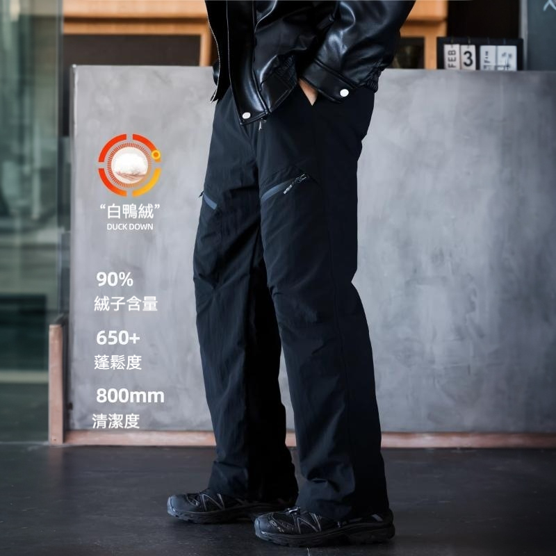 美式軟殼戶外休閒羽絨褲男寬鬆保暖立體裁剪運動工裝褲