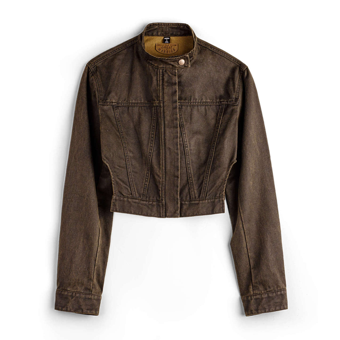 美式復古美拉德立領小眾油蠟麂皮夾克修身短款機車外套女士秋